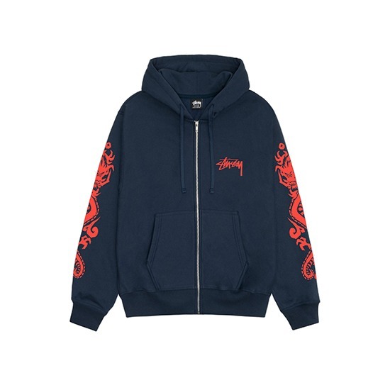 Bluza z kapturem Stussy Zapinana na Zamek